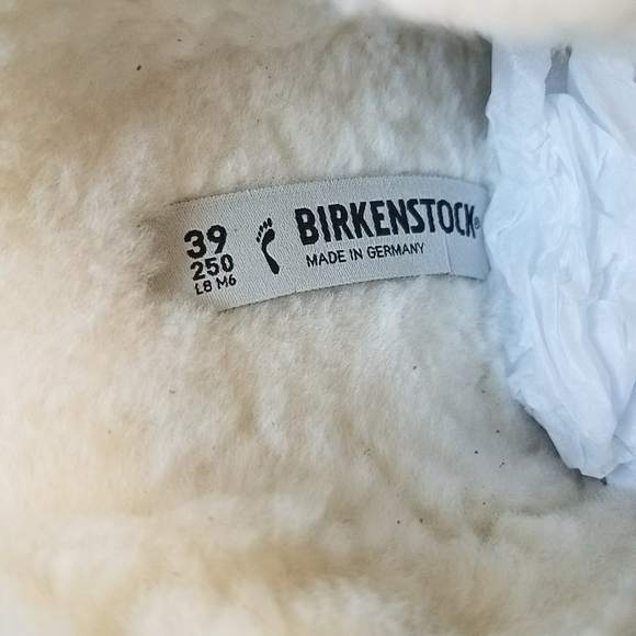 Birkenstock Suede Boston Clogs in Shearling in Mink Natural - Picture 11 of 12
